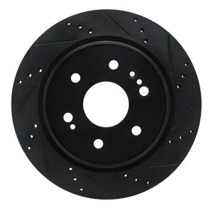 Cadillac Escalade ESV Brake Rotor (1) - Rear Right - R1 Concepts - Drilled & Slotted - Black - `19-`25